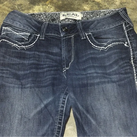 Ariat R.E.A.L. Marine Entwined Mid Rise Boot Cut Jeans - Picture 2 of 13